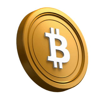 Hero bölümü tasarımında yan eğimli Bitcoin (BTC) parası